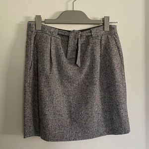 JCrew wool multicolor mini skirt with bow waist